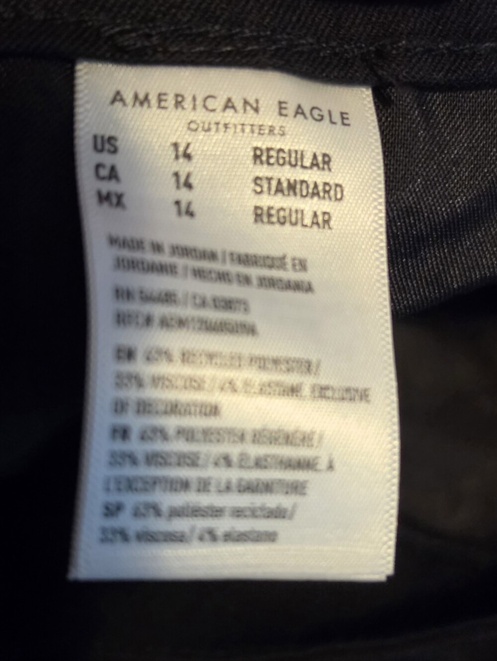 AE American Eagle Curvy Wide Leg Trousers Size 14 NWT Black High Waist Workwear - Picture 8 of 8